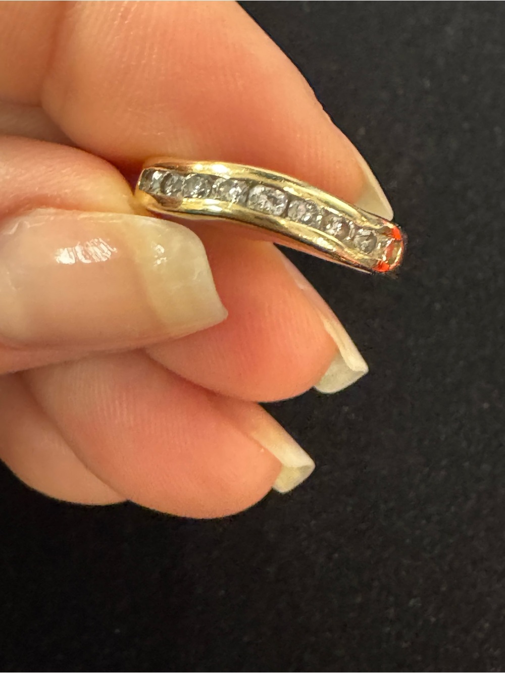 14k Yellow Gold Past Present Future Ring and Wedding Band - The Leo Diamond - Picture 6 of 11